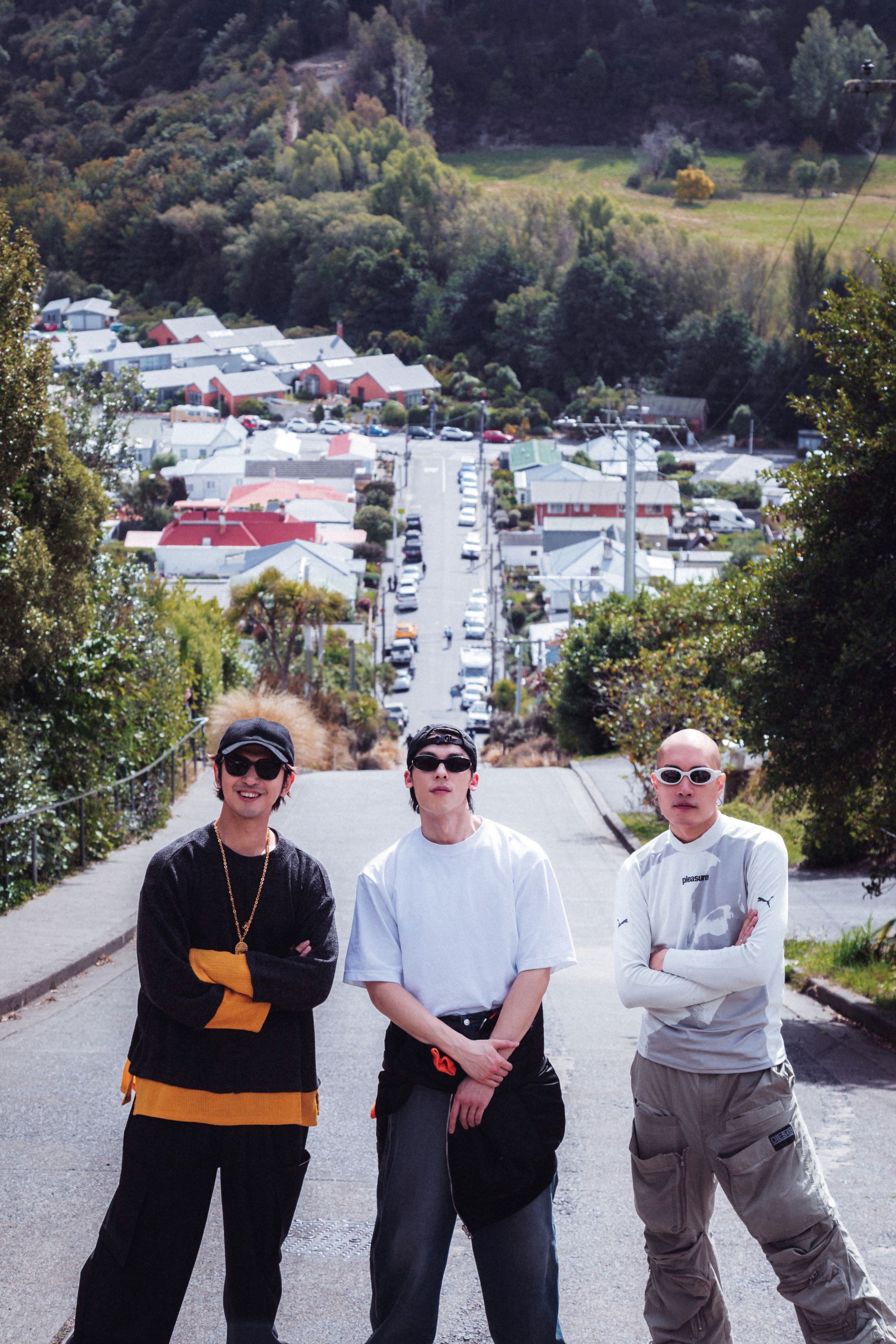 陳柏霖(左起)、許光漢、黃宣在紐西蘭尋寶解謎。